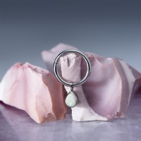 Кольцо-кликер с подвеской Drop Opal 1.2 мм (16 G)