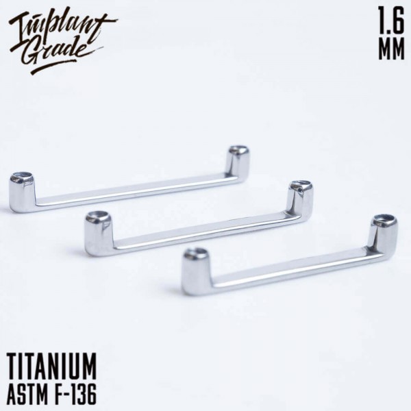 Плоскостная штанга для пирсинга 1.6 мм