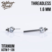 Штанга для пирсинга груди безрезьбовая Nancy 1.6 мм (14 G)