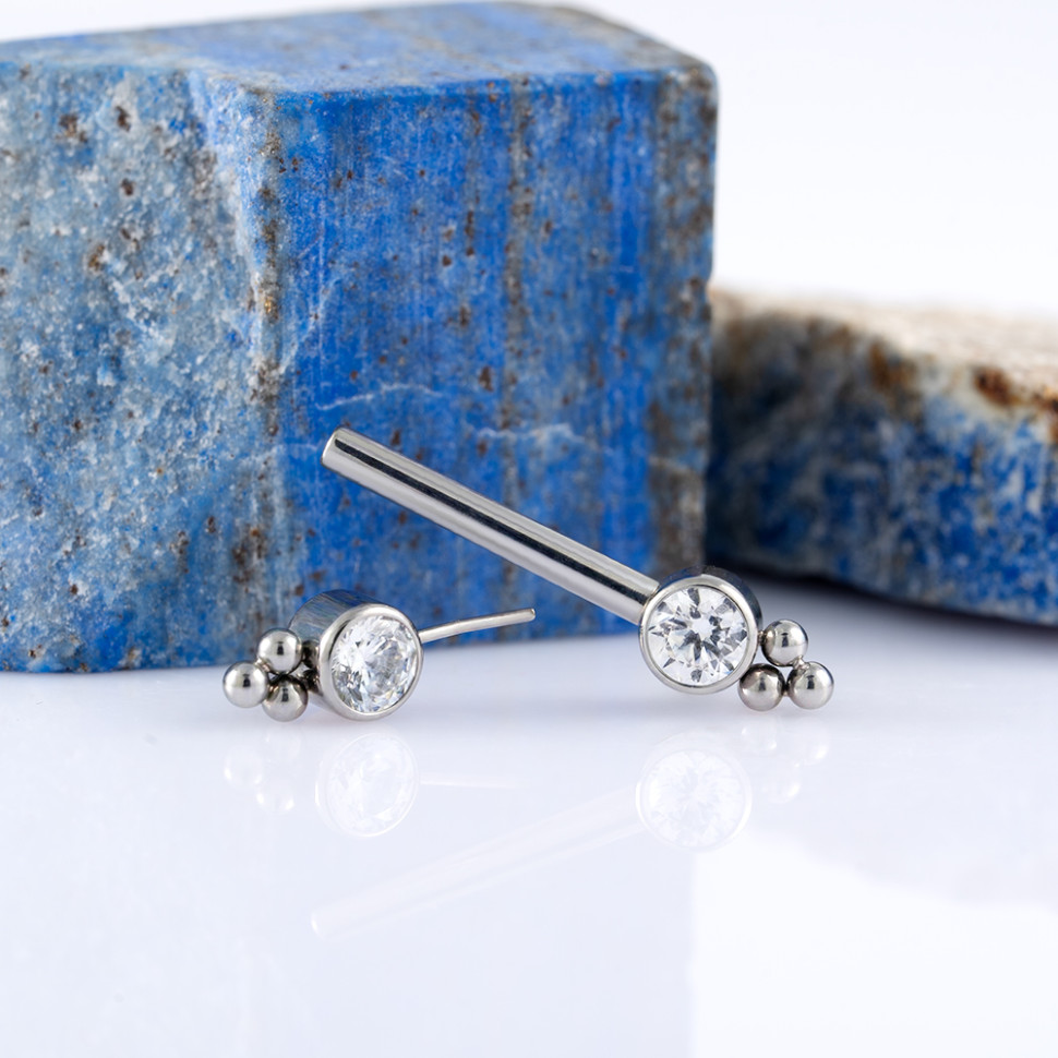 Штанга для пирсинга груди безрезьбовая Nancy 1.6 мм (14 G)