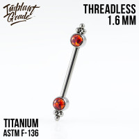 Штанга для пирсинга груди безрезьбовая Nancy 1.6 мм (14 G)