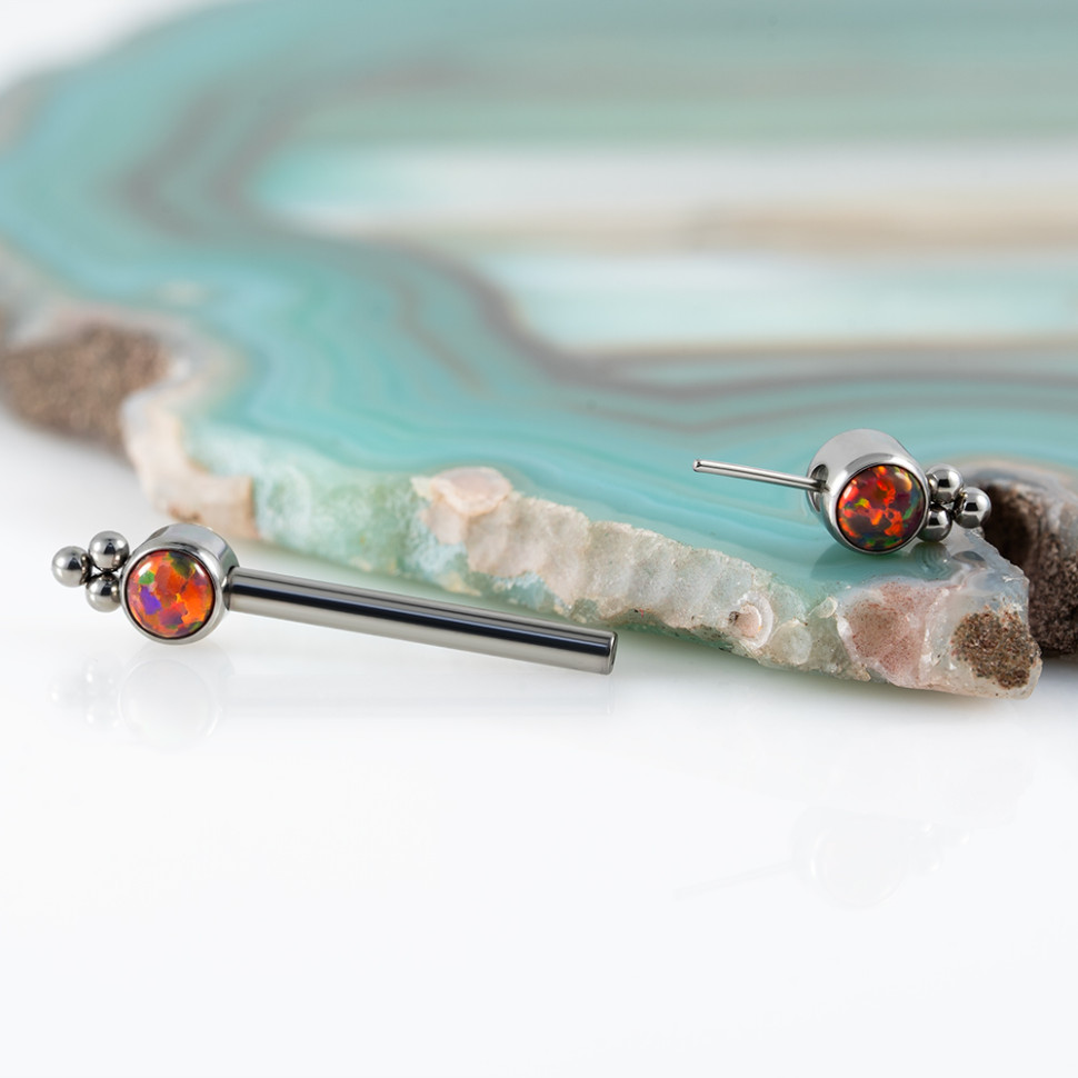 Штанга для пирсинга груди безрезьбовая Nancy 1.6 мм (14 G)