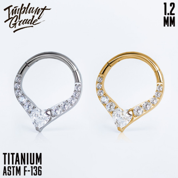Кольцо-кликер Heart Drop 1.2 мм (16 G)