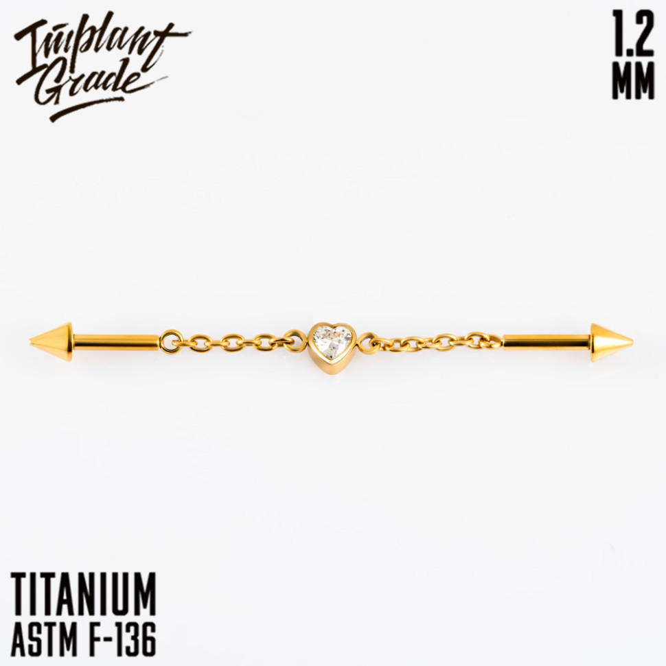 Лабрет Heart Chain 1.2 мм (16 G)