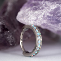 Кольцо-кликер Luxe Opal 1.2 мм (16 G)