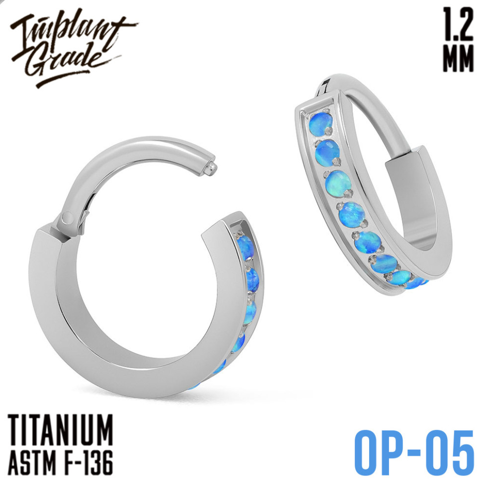 Кольцо-кликер Luxe Opal 1.2 мм (16 G)
