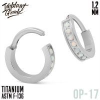 Кольцо-кликер Luxe Opal 1.2 мм (16 G)