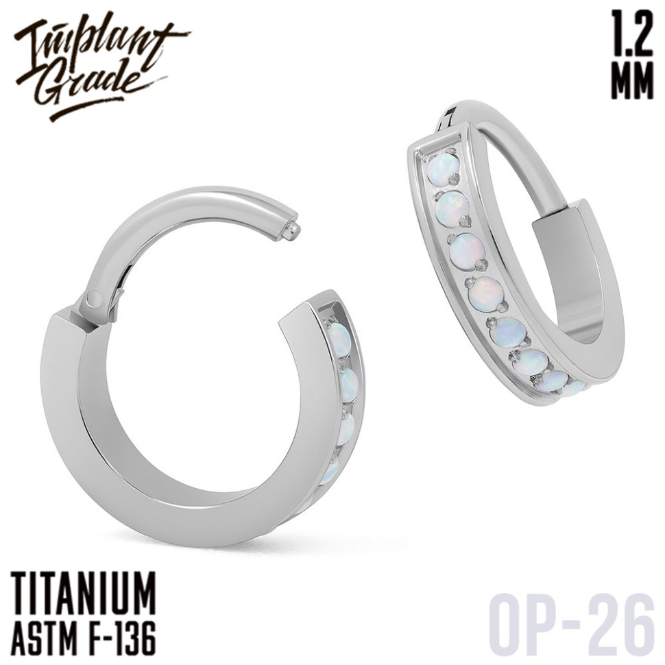 Кольцо-кликер Luxe Opal 1.2 мм (16 G)