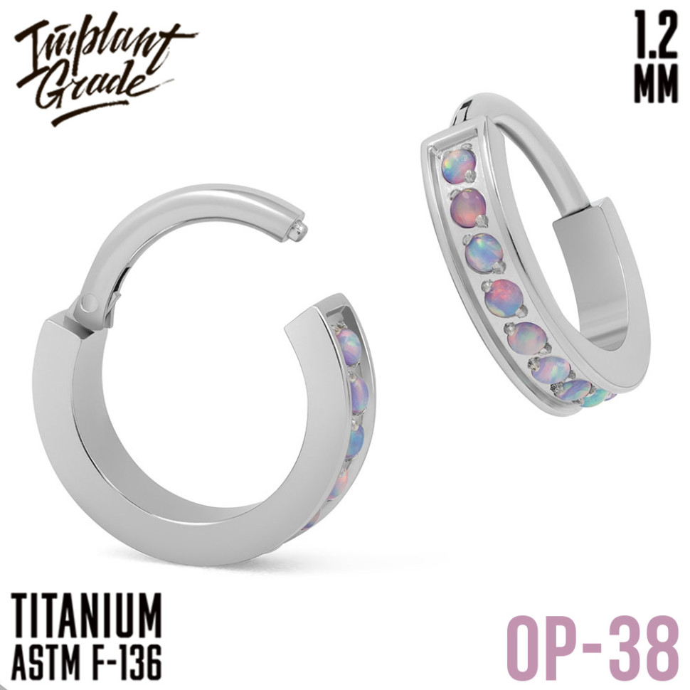 Кольцо-кликер Luxe Opal 1.2 мм (16 G)