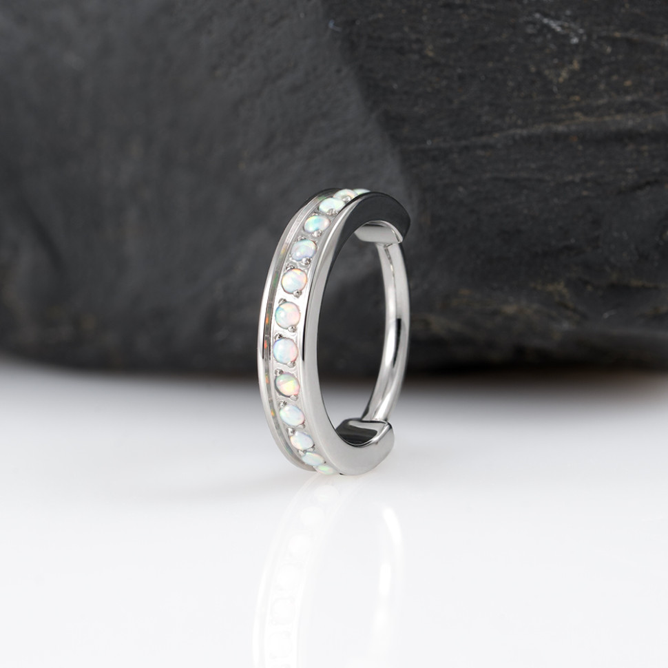 Кольцо-кликер Luxe Opal 1.2 мм (16 G)