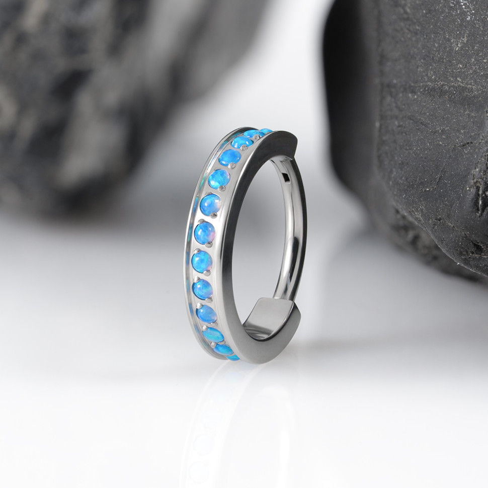 Кольцо-кликер Luxe Opal 1.2 мм (16 G)