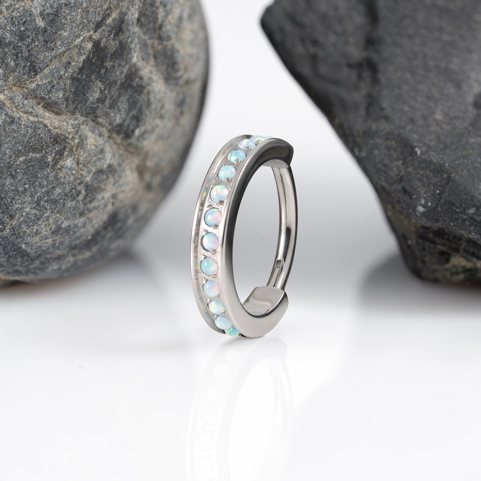 Кольцо-кликер Luxe Opal 1.2 мм (16 G)