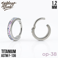 Кольцо-кликер Luxe Opal 1.2 мм (16 G)