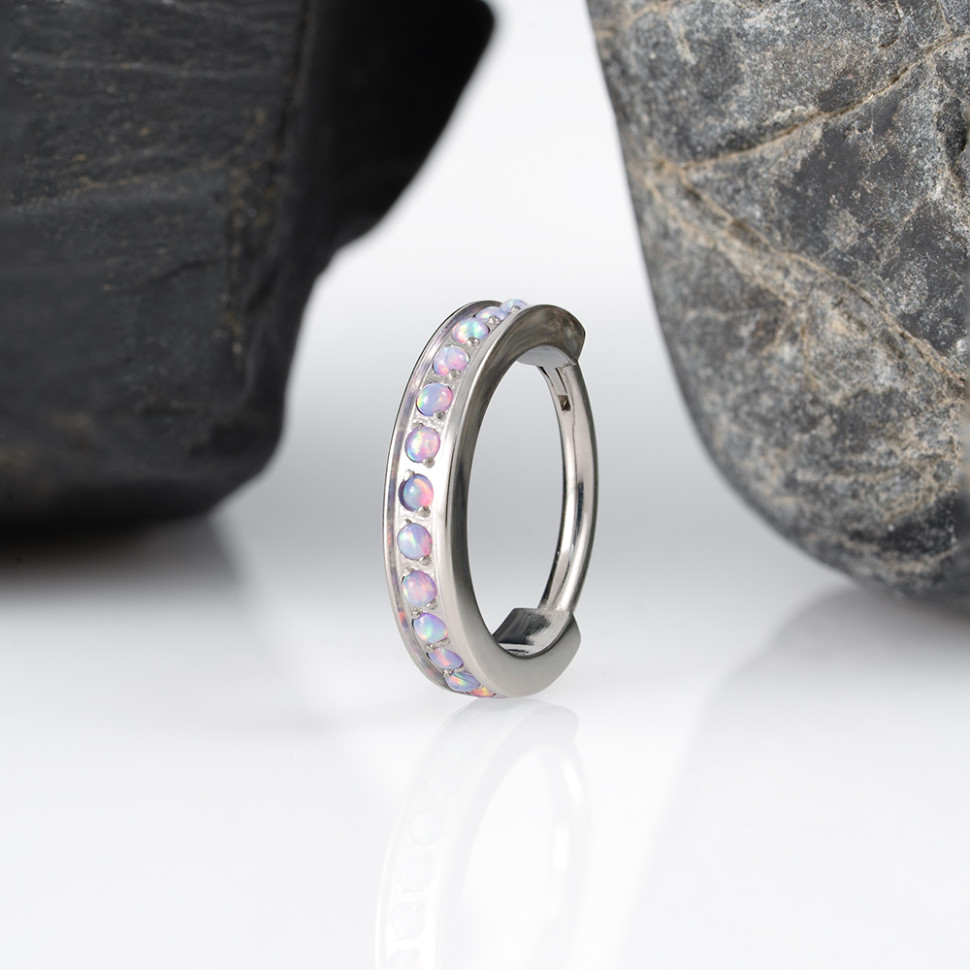 Кольцо-кликер Luxe Opal 1.2 мм (16 G)