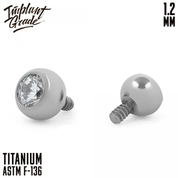 Накрутка Шар с фианитом 1.2