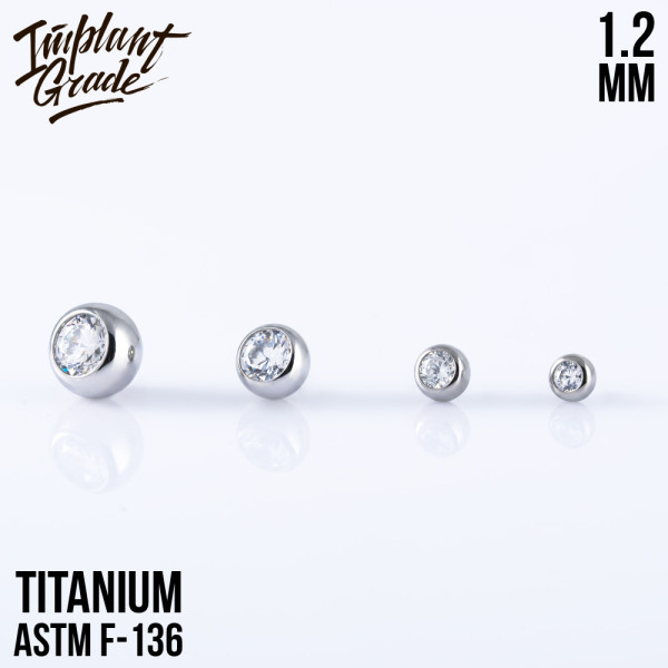 Накрутка Шар с фианитом 1.2