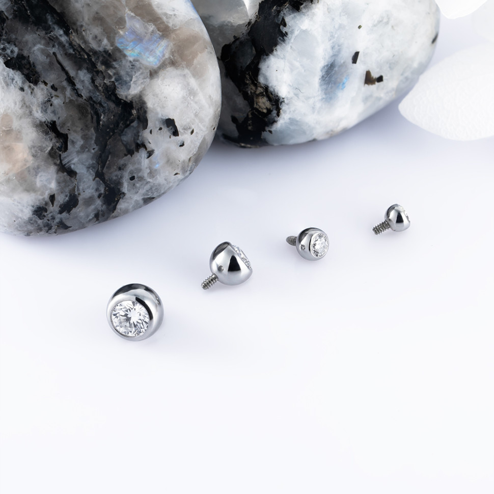 Накрутка Шар с фианитом 1.2