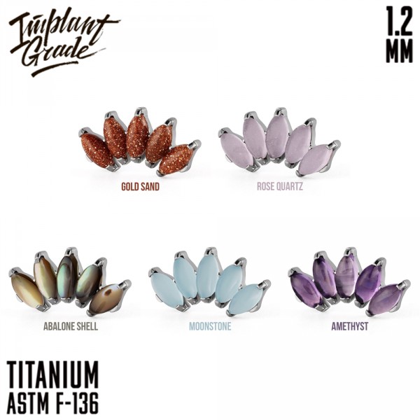 Накрутка-кластер Marquise 5 K Natural Stone 1.2 мм