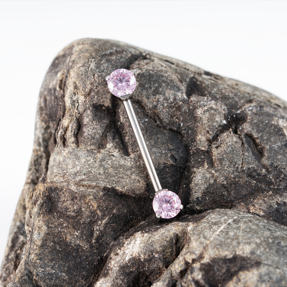 Штанга для пирсинга груди безрезьбовая CZ 1.2 мм (16 G)