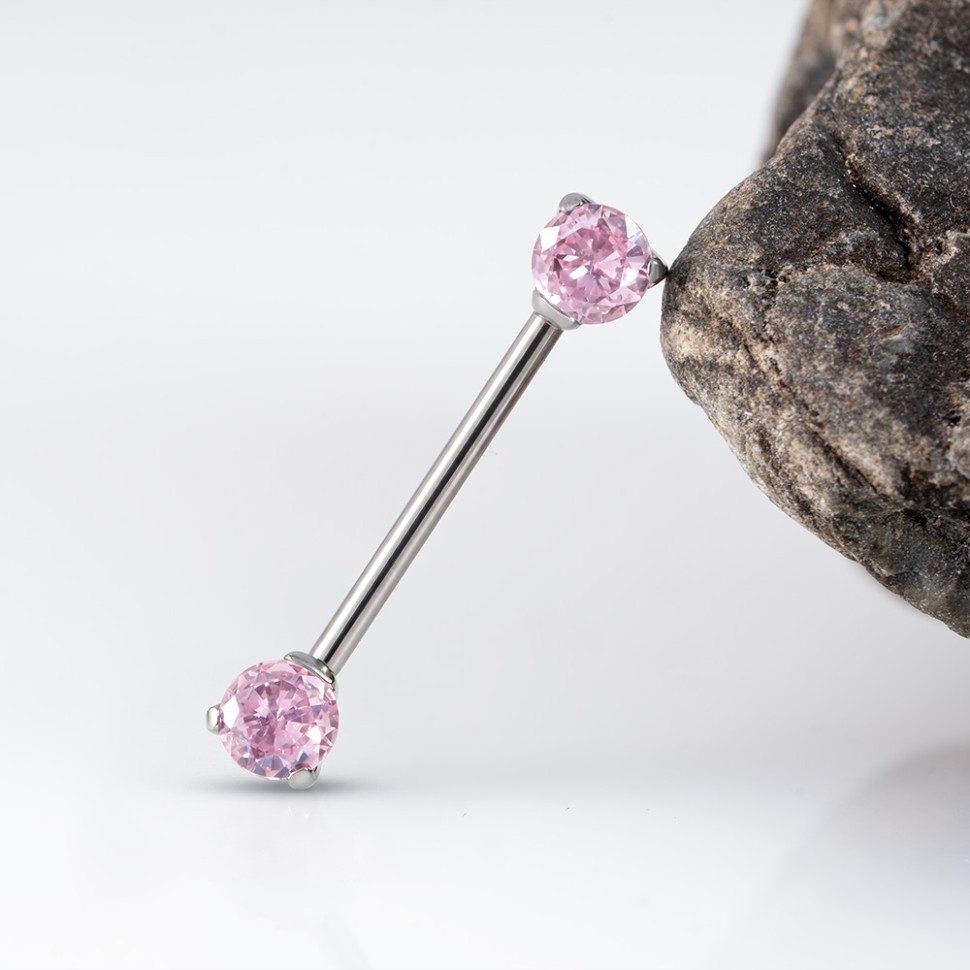 Штанга для пирсинга груди безрезьбовая CZ 1.2 мм (16 G)