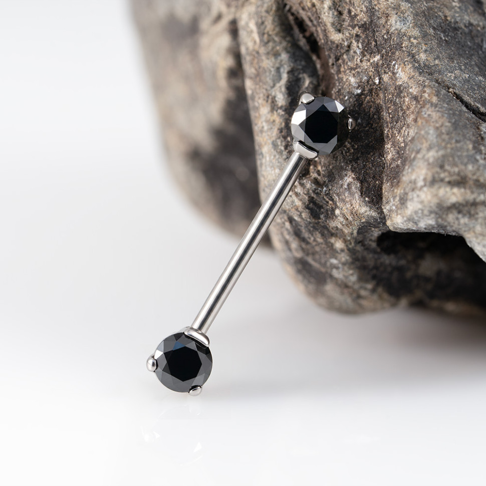 Штанга для пирсинга груди безрезьбовая CZ 1.2 мм (16 G)