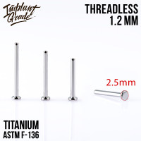 Ножка лабрета без резьбы mini 1.2 мм (16 G), основа 2.5 мм Ножка лабрета без резьбы mini 1.2 мм (16 G), основа 2.5 мм