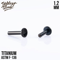 Ножка лабрета для пирсинга Black 1.2 мм (16 G), основа 4 мм Ножка лабрета для пирсинга Black 1.2 мм (16 G), основа 4 мм