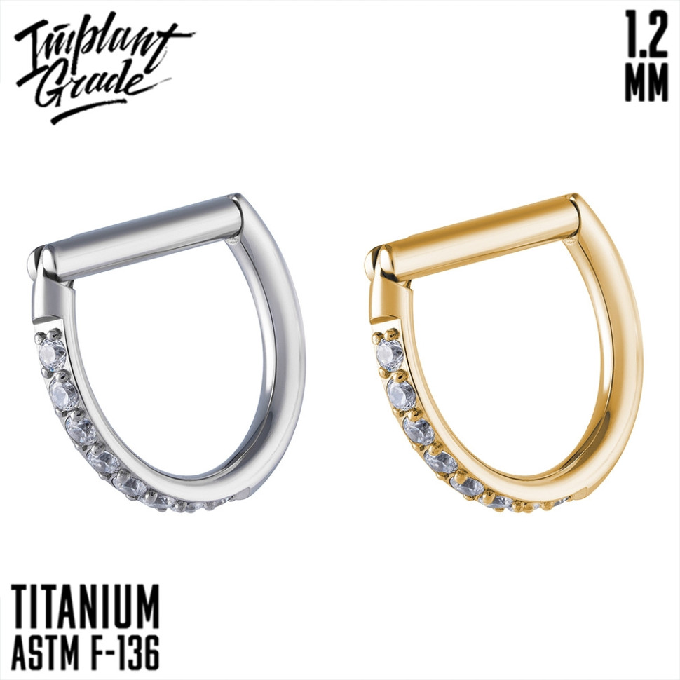 Кольцо-кликер D-ring 1.2 мм (16 G)