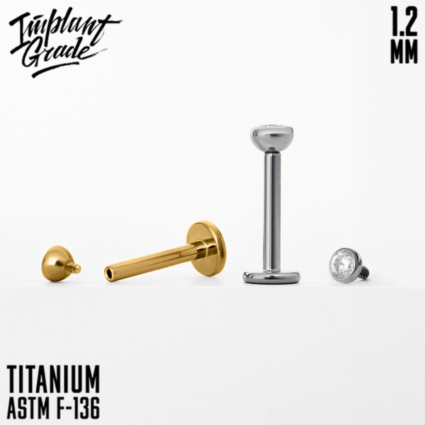 Лабрет для пирсинга Flat 1.2 мм (16 G)