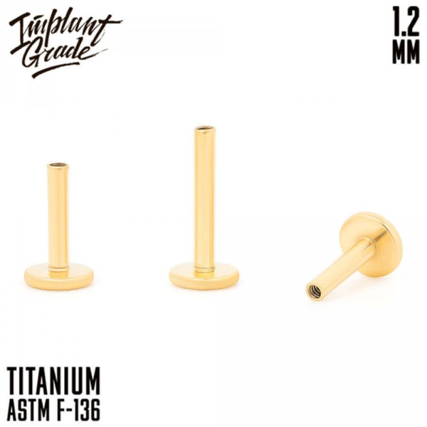 Ножка лабрета для пирсинга Gold 1.2 мм (16 G)