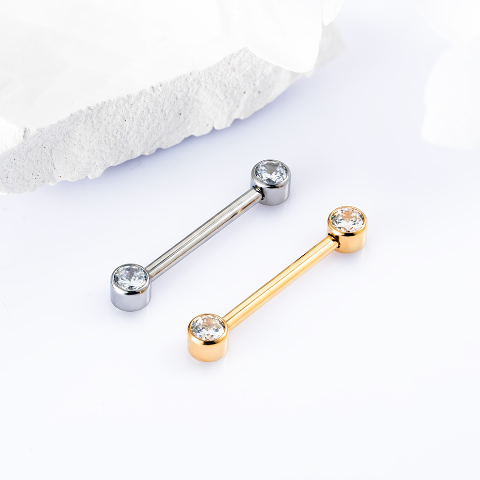 Штанга для пирсинга груди безрезьбовая Annie 1.6 мм (14 G)