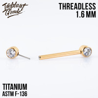 Штанга для пирсинга груди безрезьбовая Annie 1.6 мм (14 G)