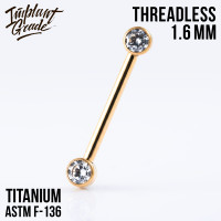 Штанга для пирсинга груди безрезьбовая Annie 1.6 мм (14 G)