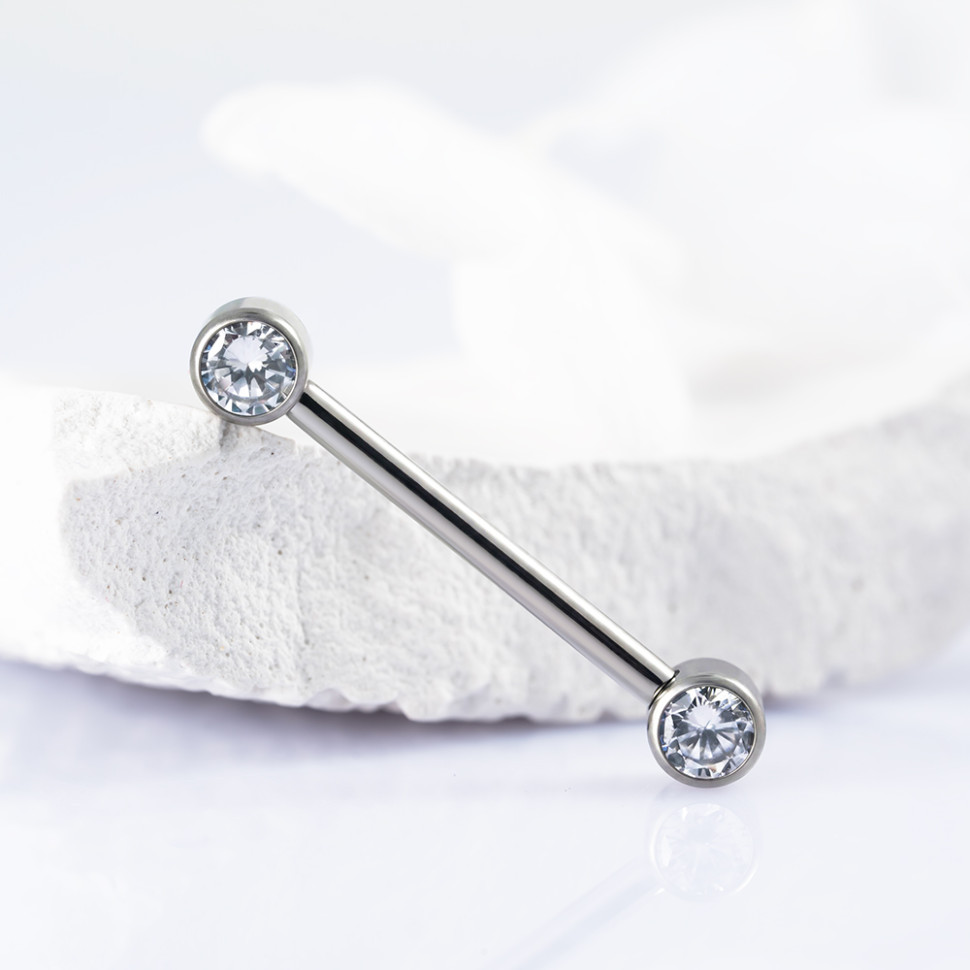 Штанга для пирсинга груди безрезьбовая Annie 1.6 мм (14 G)