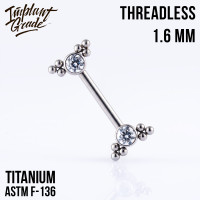 Штанга для пирсинга груди безрезьбовая Winx 1.6 мм (14 G)