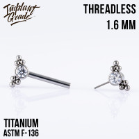 Штанга для пирсинга груди безрезьбовая Winx 1.6 мм (14 G)