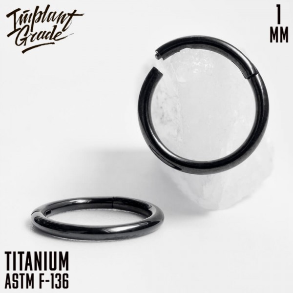 Кольцо-кликер Black 1 мм (18 G)