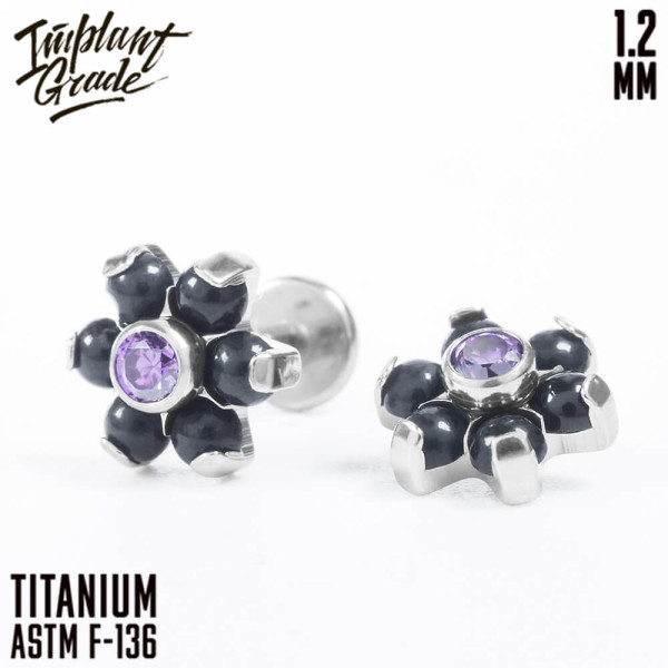 Накрутка цветок Black onyx 1.2 мм