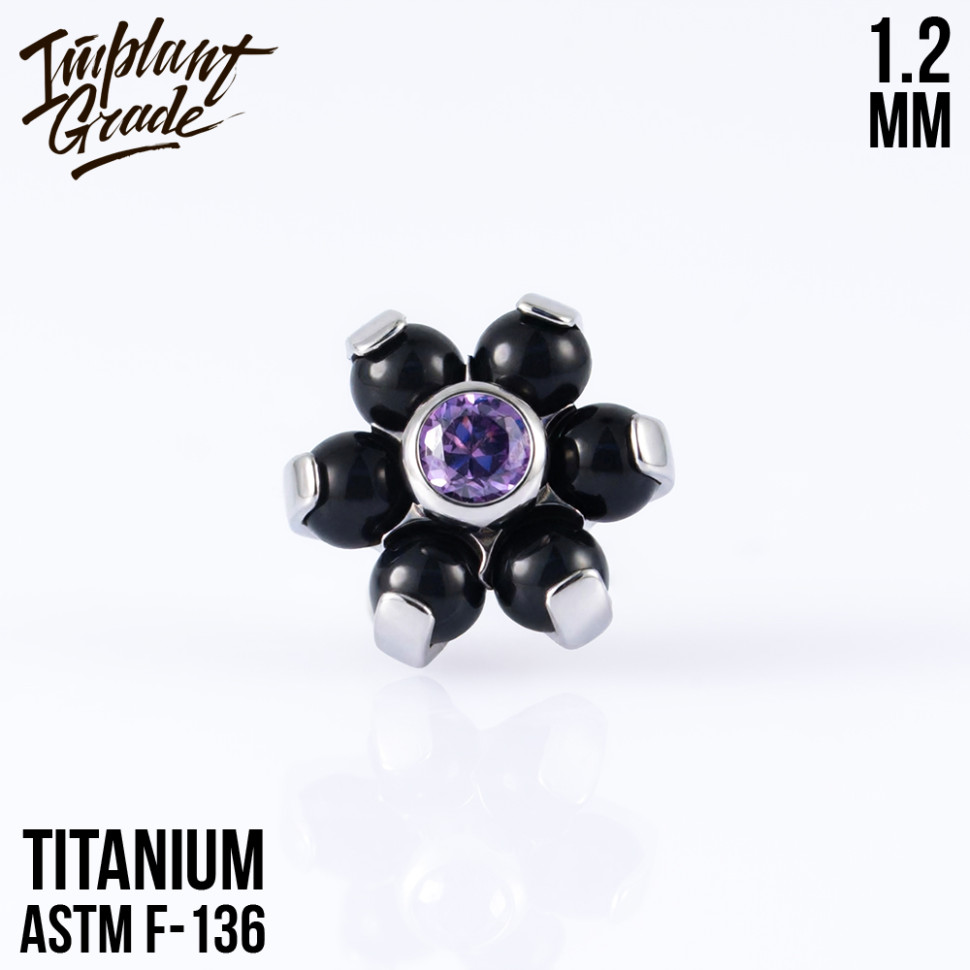 Накрутка цветок Black onyx 1.2 мм