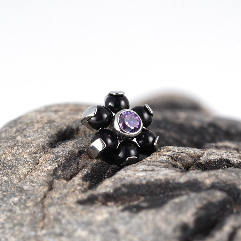 Накрутка цветок Black onyx 1.2 мм