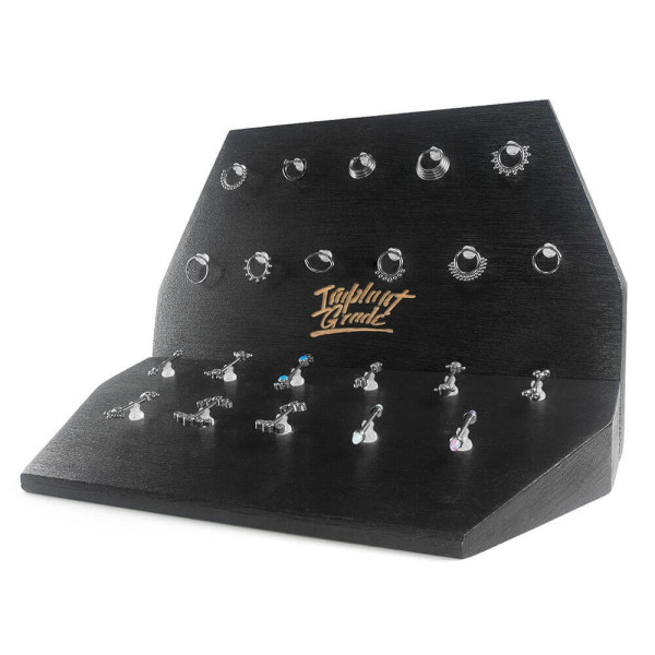 Стенд для пирсинга Black деревянный двойной