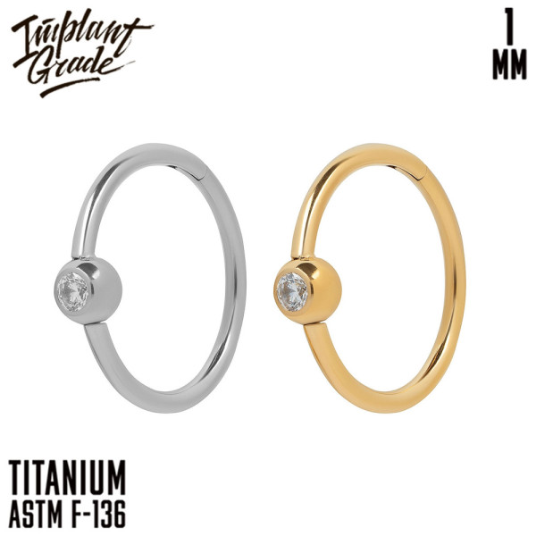 Кольцо-кликер Jewel 1 мм (18 G)