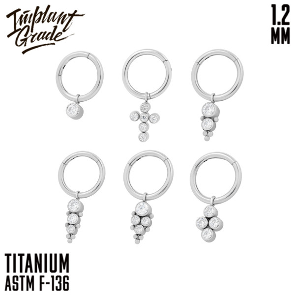 Кольцо-кликер с подвеской 1.2 мм (16 G)