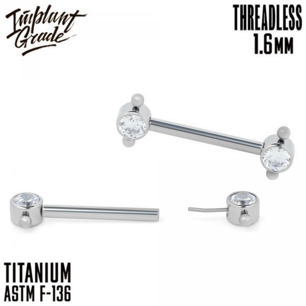 Штанга для пирсинга груди безрезьбовая Spark 1.6 мм (14 G)