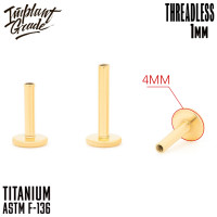 Ножка без резьбы Gold 1 мм (18 G), основа 4 мм