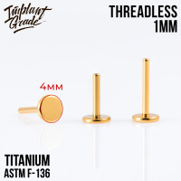 Ножка без резьбы Gold 1 мм (18 G), основа 4 мм Ножка без резьбы Gold 1 мм (18 G), основа 4 мм