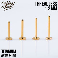 Ножка без резьбы Gold 1.2 мм (16 G), основа 4 мм Ножка без резьбы Gold 1.2 мм (16 G), основа 4 мм