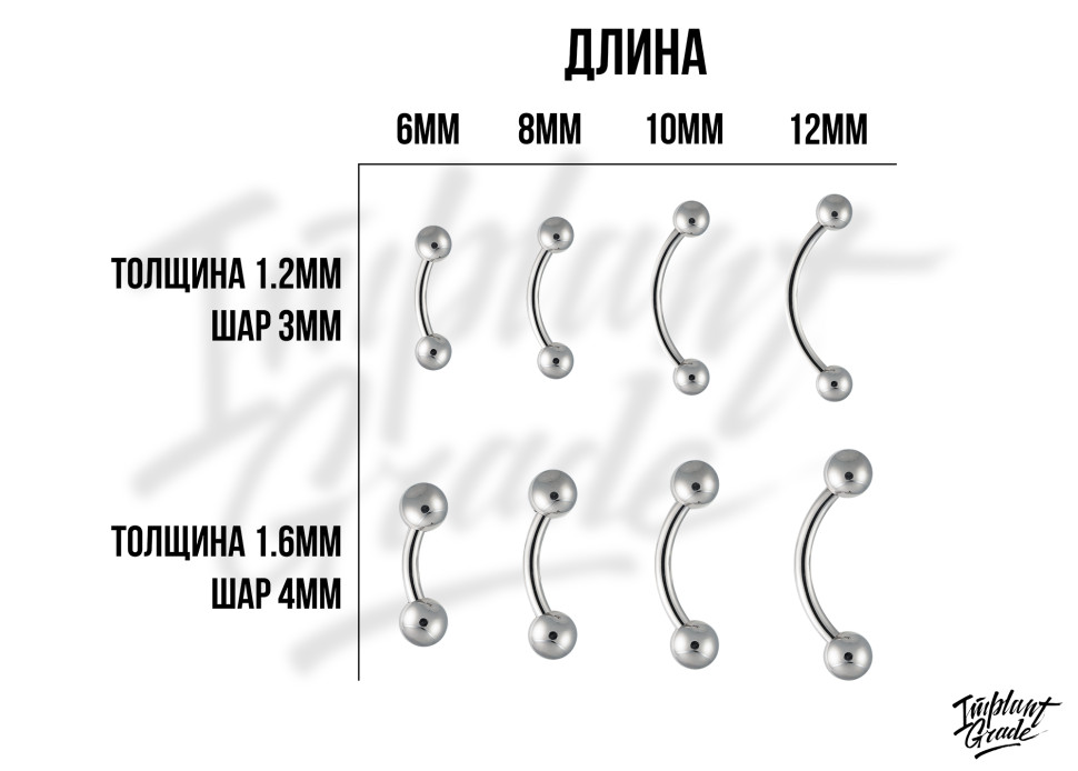Микробанан Cone для пирсинга 1.2 мм (16 G)