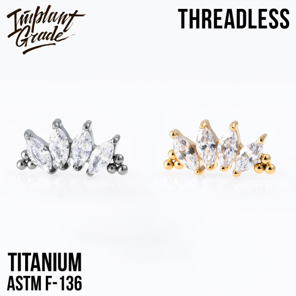 Топ 4 К Bead Marquise безрезьбовой