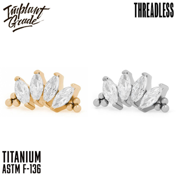 Топ 4 К Bead Marquise безрезьбовой